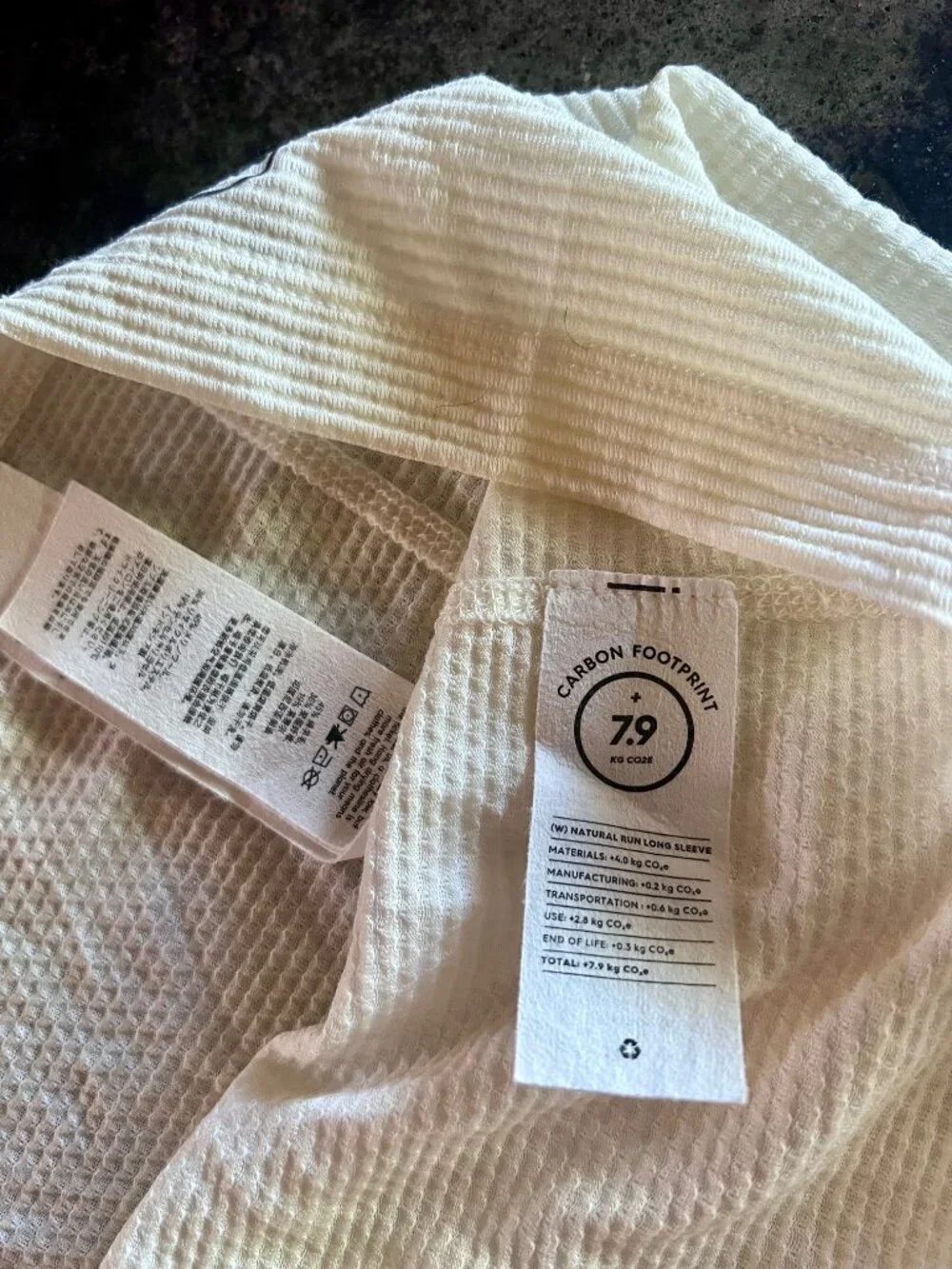 Allbirds Natural Run Long Sleeve Tee Natural White S